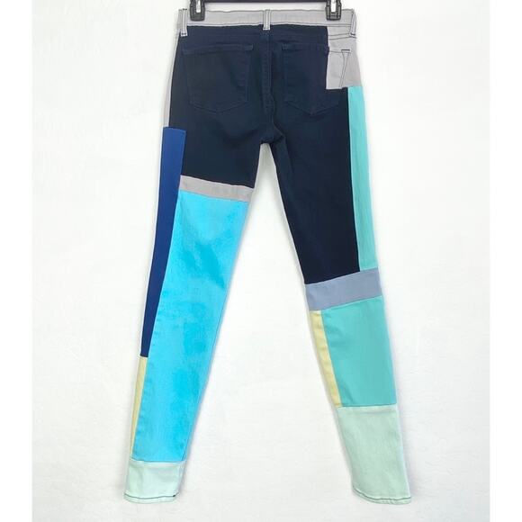 J BRAND Super Skinny Slick Color Block Jeans, Size 26 - Picture 8 of 13